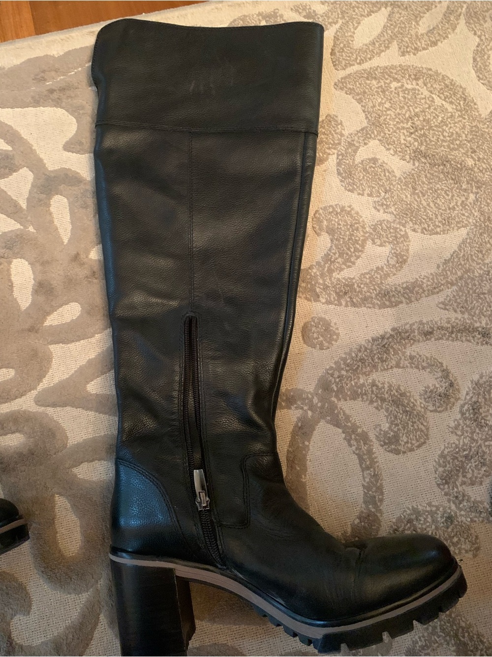 Vince Camuto Black Knee-High Leather Riding Boots - Women